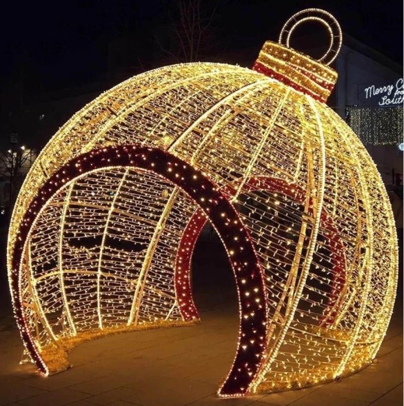 Световой шар Елочная игрушка с арками 3.5 м