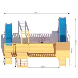 Детская деревянная игровая площадка для улицы дачи CustWood Scout S11