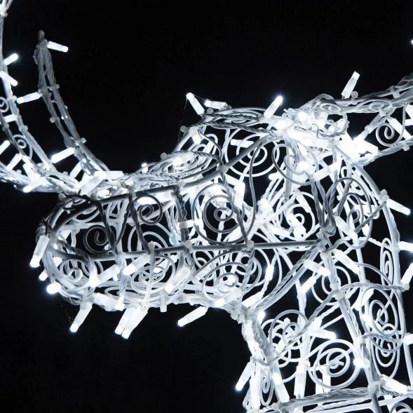 Светодиодная фигура Олень ажурный 2,5 м., динамика, белый, (OL93)