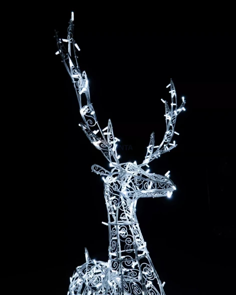 Светодиодная фигура Олень ажурный 2,5 м., динамика, белый, (OL93)