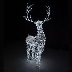 Светодиодная фигура Олень ажурный 2,5 м., динамика, белый