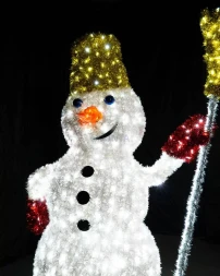 Светодиодная фигура из мишуры Снеговик на санках 2.8 м., (3DGR317)