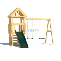 Детская площадка CustWood Junior J1 с деревянной крышей