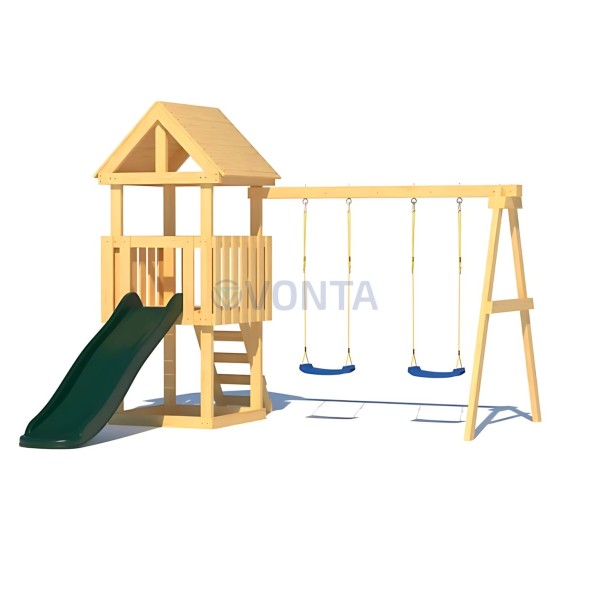 Детская площадка CustWood Junior J1 с деревянной крышей
