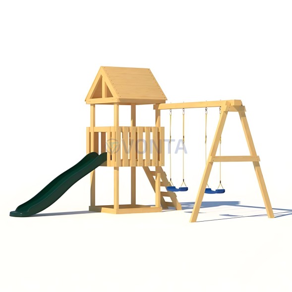 Детская площадка CustWood Junior J1 с деревянной крышей