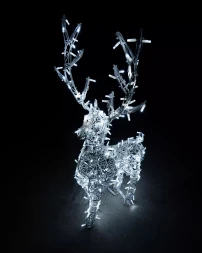 Светодиодная фигура Олень ажурный 1,3 м., динамика, белый, (OL72)