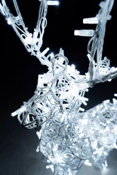 Светодиодная фигура Олень ажурный 1,3 м., динамика, белый, (OL72)