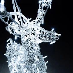 Светодиодная фигура Олень ажурный 1,3 м., динамика, белый, (OL72)