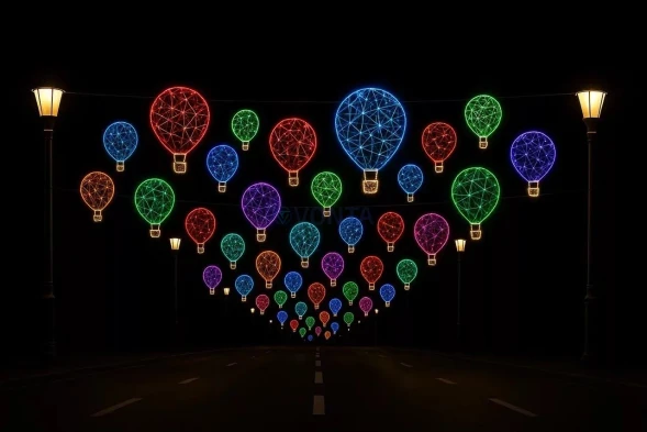 Светодиодная растяжка Воздушные шары 500 см., (SR370)