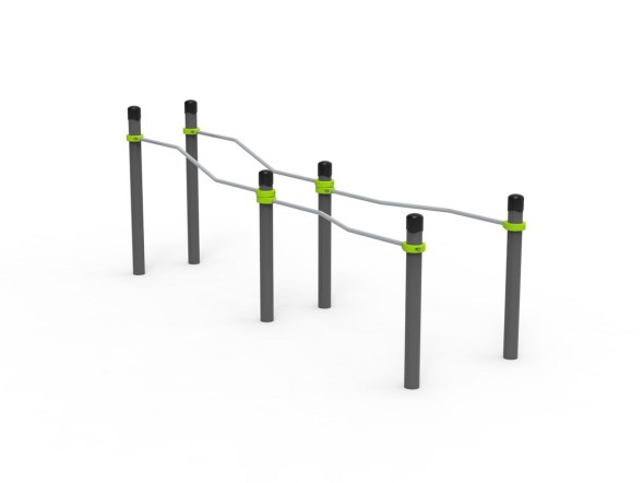 Изогнуто-горизонтальные и изогнутые разноуровневые брусья, 653.03.03