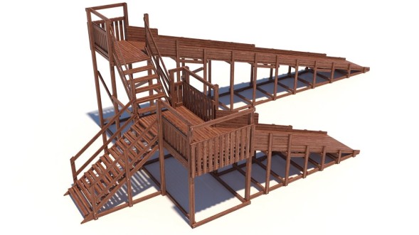 Зимняя деревянная горка Custwood Winter W12 (2 ската — 12 м и 6 м)