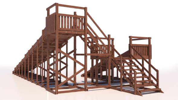 Зимняя деревянная горка Custwood Winter W12 (2 ската — 12 м и 6 м)