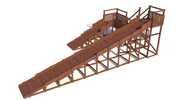 Зимняя деревянная горка Custwood Winter W12 (2 ската — 12 м и 6 м)