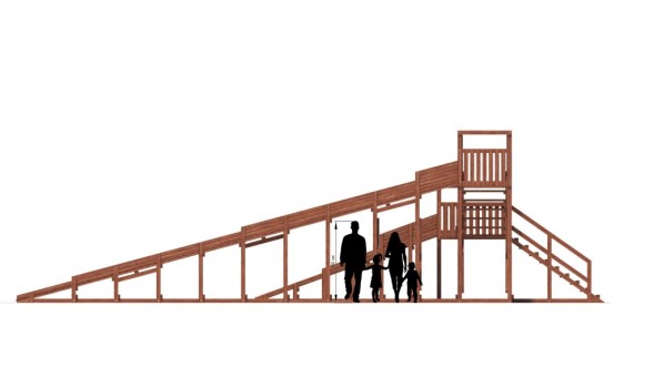 Зимняя деревянная горка Custwood Winter W12 (2 ската — 12 м и 6 м)