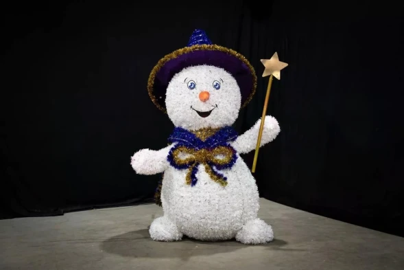 Светодиодная фигура из мишуры Снеговик Волшебник 2.5 м., (3DGR813)