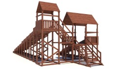 Зимняя деревянная горка Custwood Winter W12 с крышей (2 ската — 12 м и 6 м)