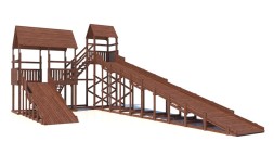 Зимняя деревянная горка Custwood Winter W12 с крышей (2 ската — 12 м и 6 м)