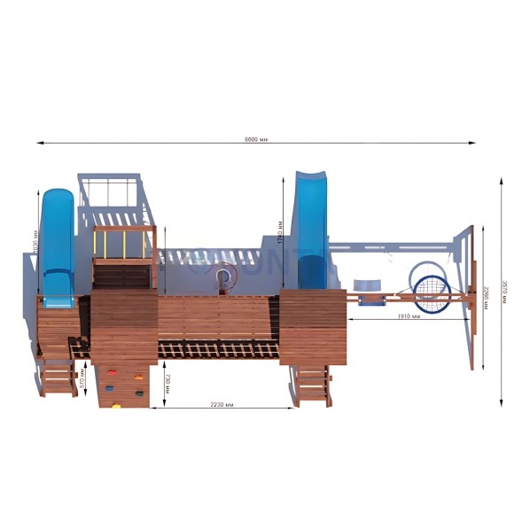 Детская деревянная игровая площадка для улицы дачи CustWood Scout SC13