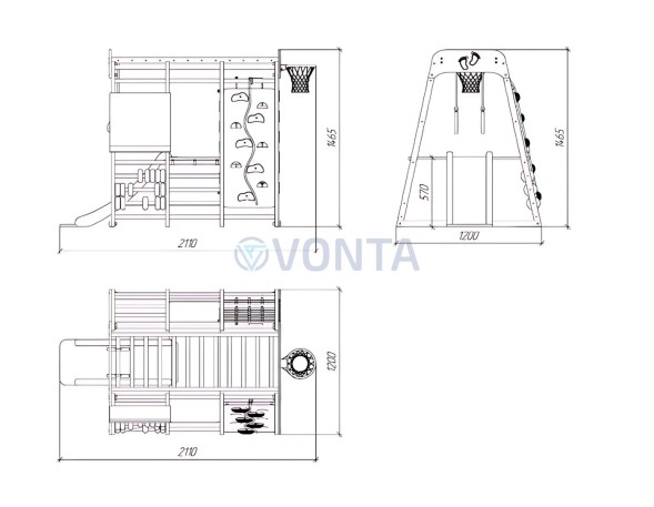Детский комплекс Савушка Непоседа 3 oak