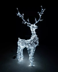 Светодиодная фигура Олень ажурный 1,9 м., динамика, белый, (OL82)
