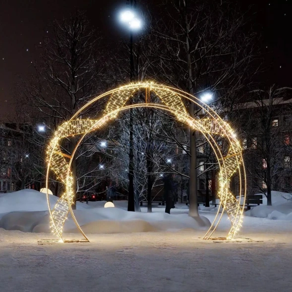 Светодиодная арка Золотые ленты 4.95*3.38 м., теплый-белый, (ARK-011-1001)