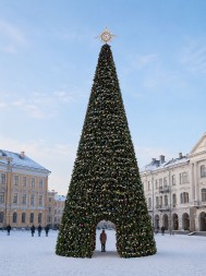 Уличная каркасная елка с аркой 19 м