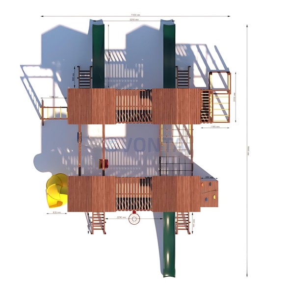 Детская деревянная игровая площадка для улицы дачи CustWood Active 16