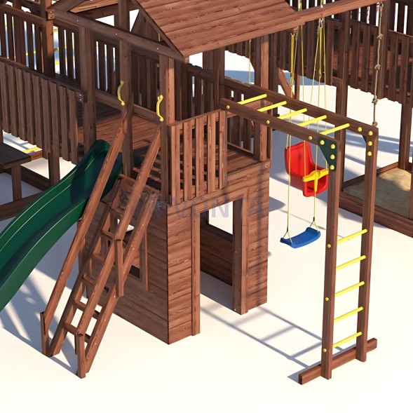 Детская деревянная игровая площадка для улицы дачи CustWood Active 16