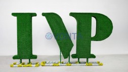 Топиари композиция буквы h=135см — газон Есо