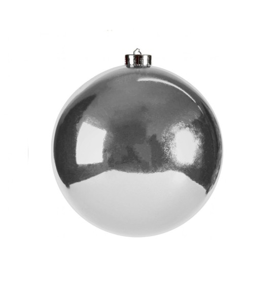 Шар глянцевый, серебряный, 10 см, 12 см, 15 см, 18 см, 20 см, 25 см, 30 см, 35 см, 40 см