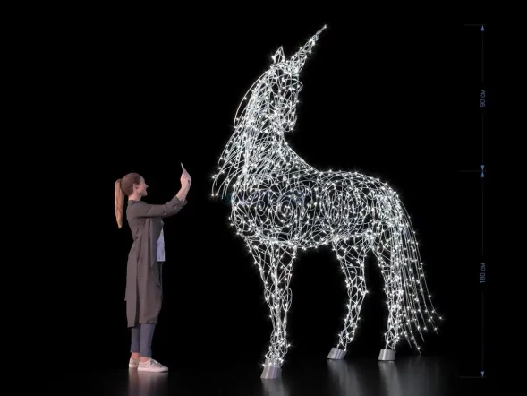 Светодиодная фигура Сказочный единорог 250 см., (SR012)