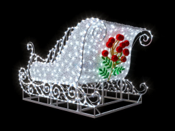 Светодиодная фигура Сани с мишурой 180*180 см., (SR057)