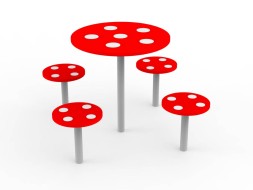 Стол с табуретами «Мухоморчик», 130.01.01