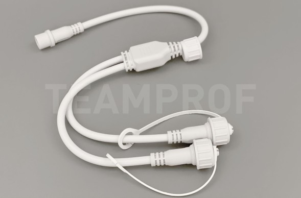 Разветвитель, 2 pin, 1-2, белый
