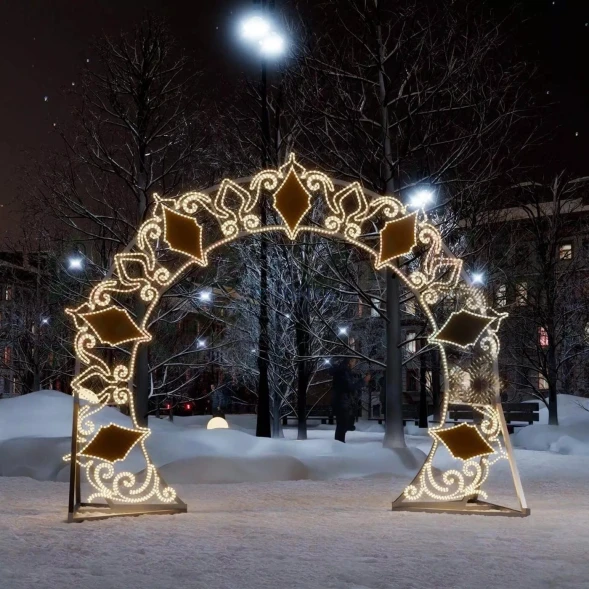 Светодиодная арка Королевская 4.37*3 м., теплый-белый, (ARK-012-1001)