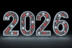 Светодиодные цифры Русская зима "2026" 200 см.