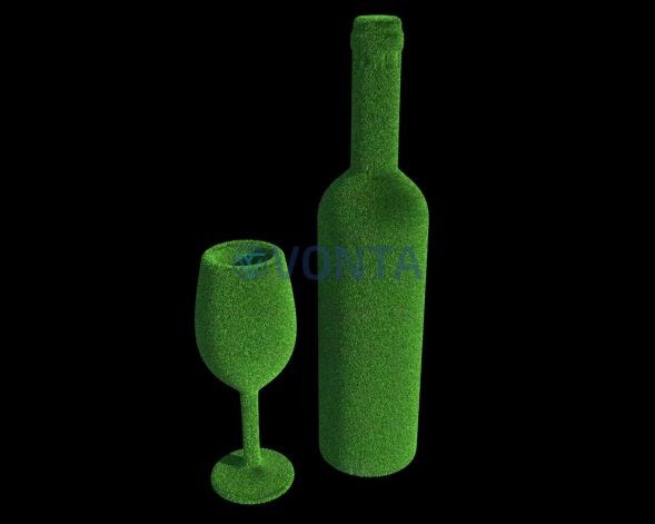 Топиари композиция бутылка вина с бокалом-газон Eco