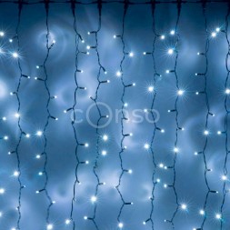 Светодиодный занавес 2,0х6,0 м, статика, чёрный провод