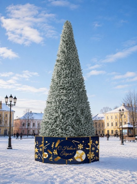 Уличная каркасная елка «Уральская» Изумрудная 8 м