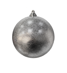 Шар фактурный, серебряный, 12 см, 15 см, 20 см