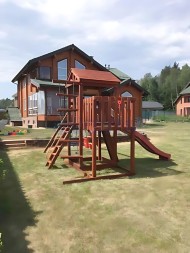 Деревянная детская площадка для дачи Igragrad Панда Фани с балконом