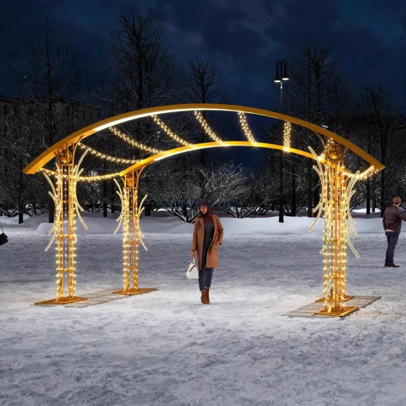 Светодиодная арка Золотая Пергола 5.8*3.15 м., (ARK-027-1001)
