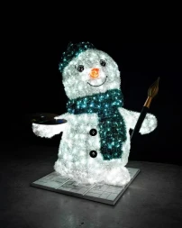 Светодиодная фигура из мишуры Снеговик Художник 2.07 м., (3DGR809)