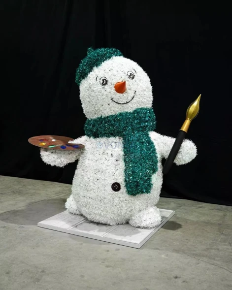 Светодиодная фигура из мишуры Снеговик Художник 2.07 м., (3DGR809)