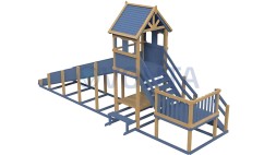 Зимняя деревянная заливная горка Теремок 2 (масло)