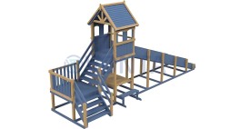 Зимняя деревянная заливная горка Теремок 2 (масло)