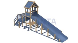 Зимняя деревянная заливная горка Теремок 2 (масло)