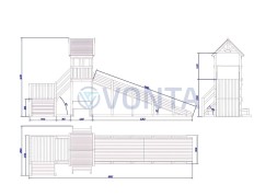 Зимняя деревянная заливная горка Теремок 2 (масло)