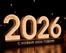 Светодиодные цифры "С Новым 2026 годом" 200 см.