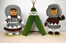 Топиари композиция Чум и Эвенки, газон Есо